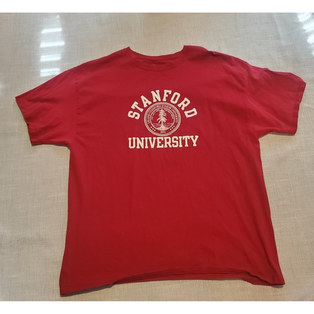 Men's Large Russell Red Stanford University Emblem Collegiate T Shirt - Picture 1 of 5